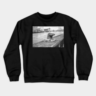 Mooring cleat in Great Yarmouth docks Crewneck Sweatshirt